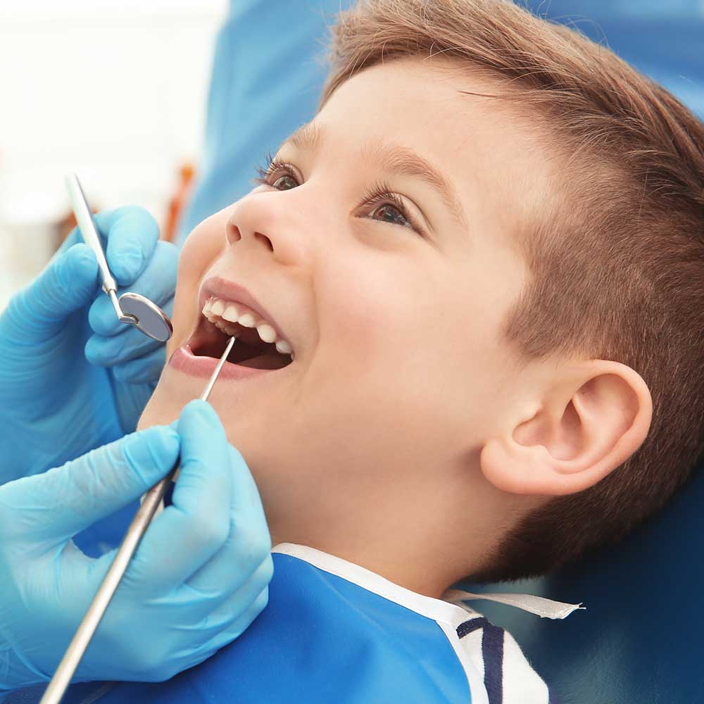 child getting dental checkup